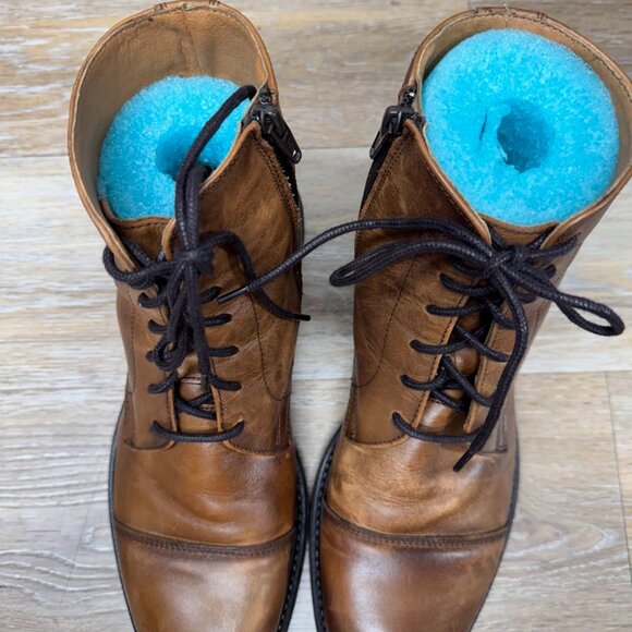 Mango Man MNG Brown Leather Chukka Boots Men's Size 9 - Picture 3 of 7